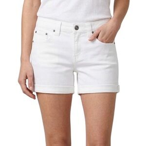 J. Crew Denim Roll-up Cotton Short in White Size 0